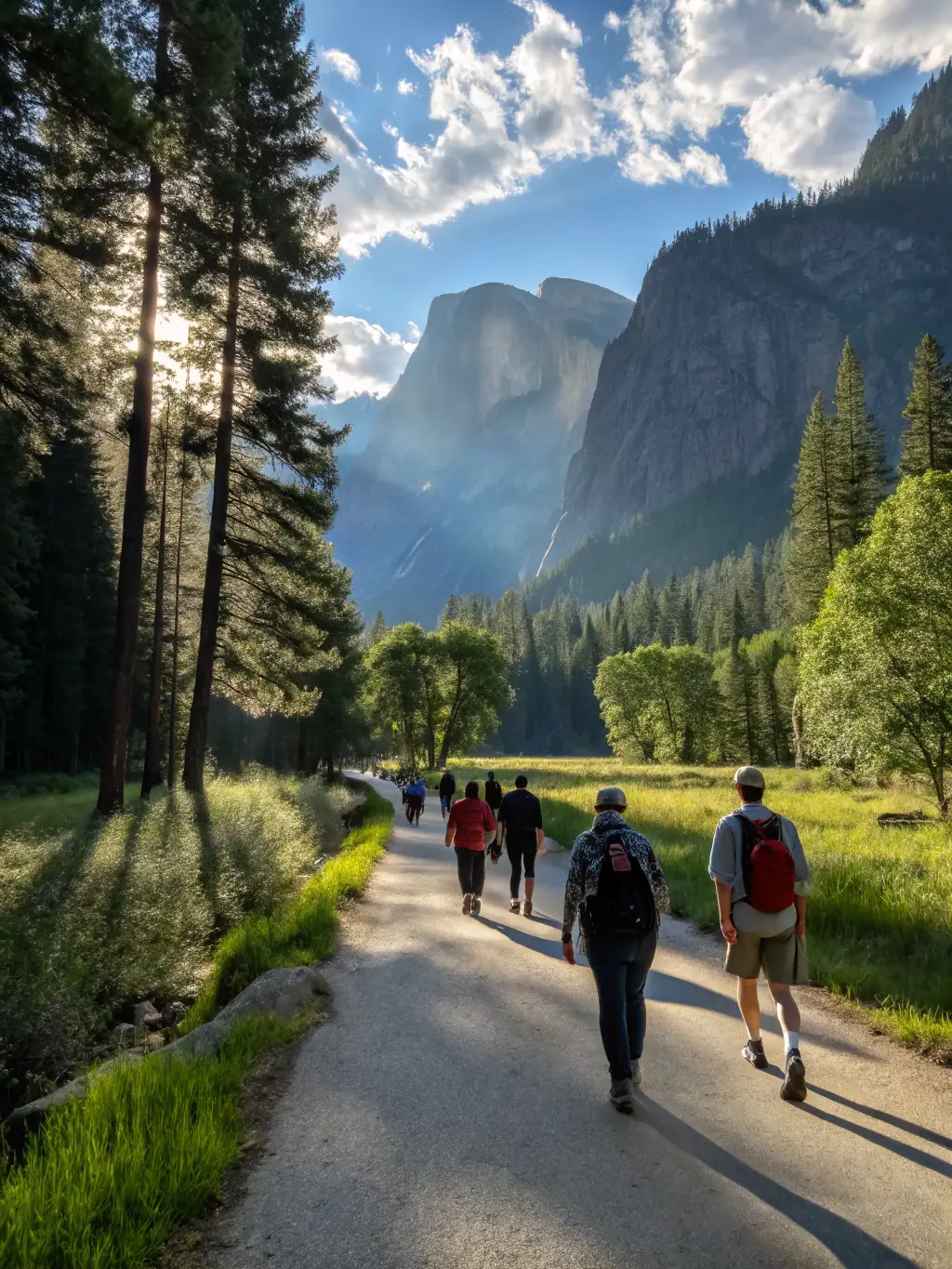 A scenic shot of a guided tour group exploring the landscapes around Les Baux-de-Provence, with the guide pointing out artistic and historical landmarks.